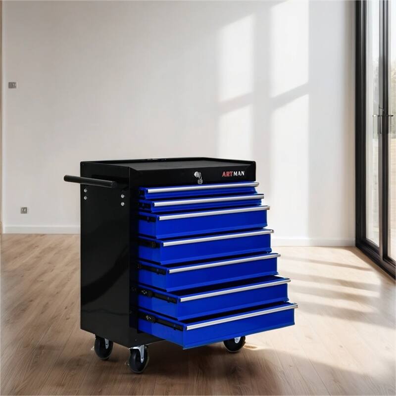 7 Drawers Workshop tool trolley with Wheels and Key Locking