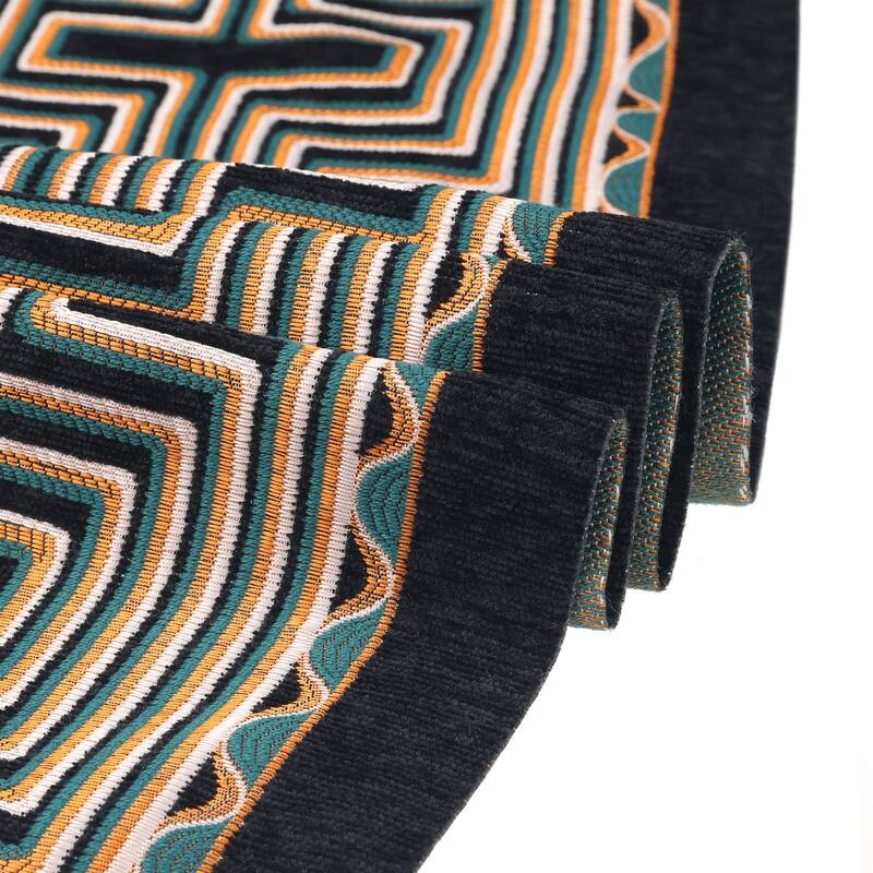1Pcs Table Runner, Vintage Table Runners with Tassel for Wedding Party - Black - 13x63 Inch
