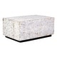 preview thumbnail 2 of 8, White Patina Coconut Shell Rectangular Coffee Table by East at Main