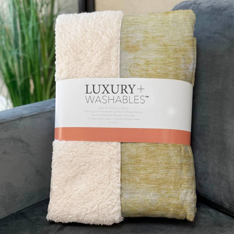 Premium Machine Washable Abstract Modern Sherpa Throw Blanket