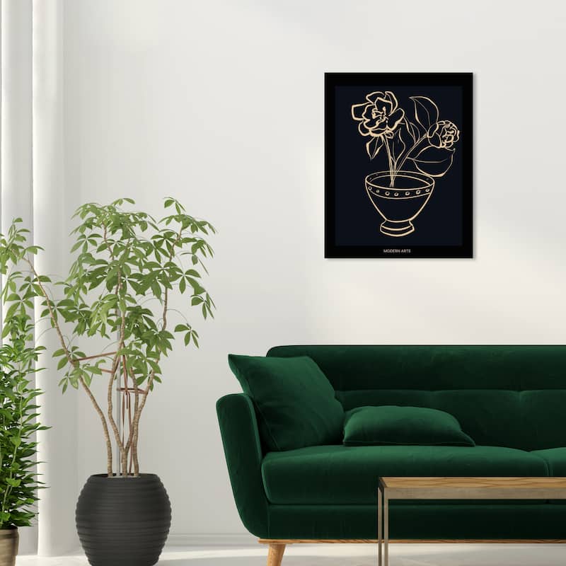 Wynwood Studio Canvas Floral and Botanical Modern Floral Art II Black and Modern & Contemporary Wall Art Canvas Print - 24 x 20