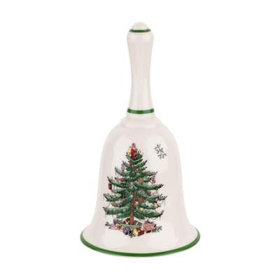 Spode Christmas Tree Handled Bell - 3" D x 6" H