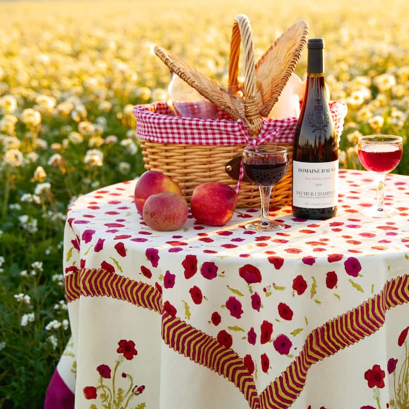 Couleur Nature Poppies Square Tablecloth