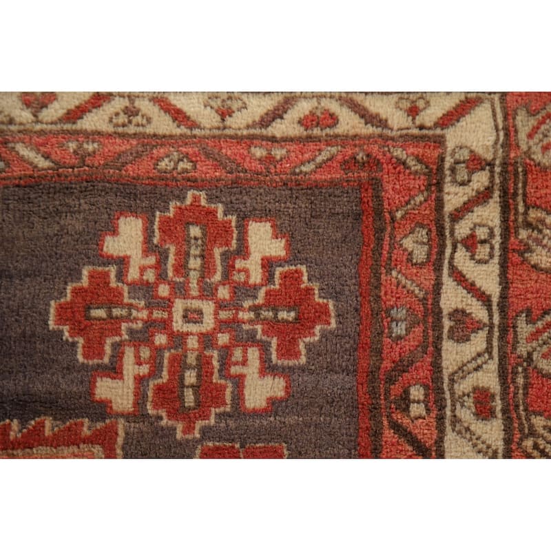 Blue Ardebil Persian Runner Rug Hand-knotted Vintage Wool Carpet - 4'4"x 10'4"
