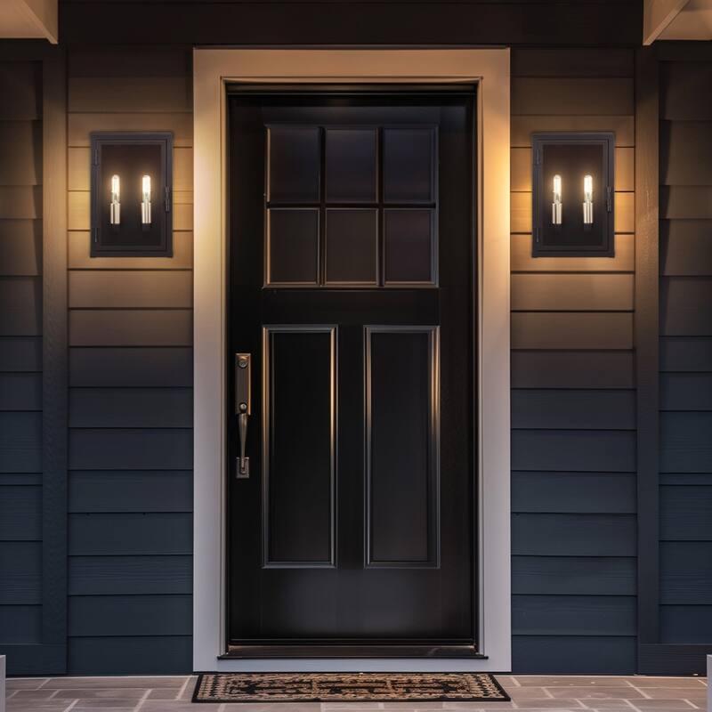 Globe Electric 91009563 2 Light 12" Tall Outdoor Wall Sconce with