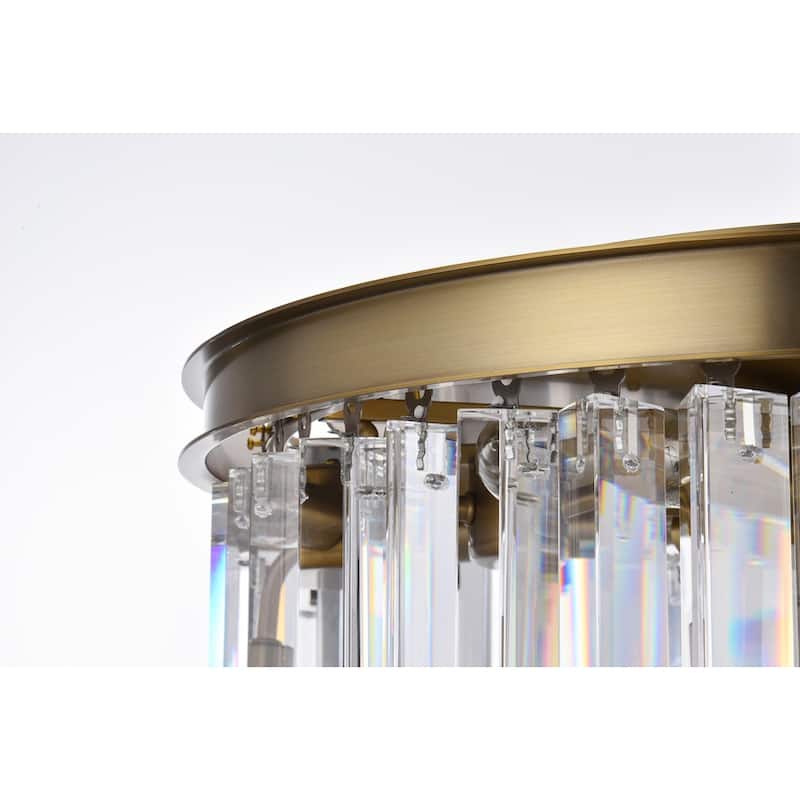 Indigo Home round crystal chandelier in satin gold