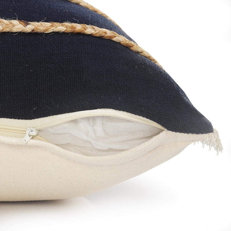 Sevita Atlantis Americana Striped Throw Pillow with Jute Braiding