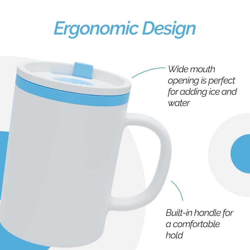 Copco Iconic Plastic Double Wall Insulated Desk Mug with Lid - 16 oz