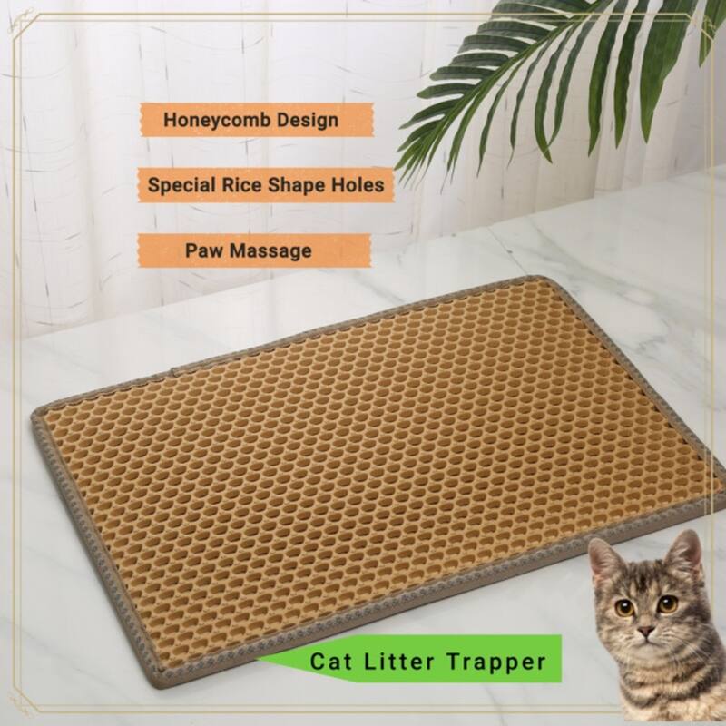 Cat Litter Mat Kitty Litter Trapping Mat Double Layer Mats
