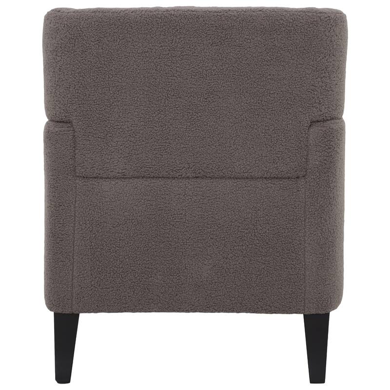 Modern 35.25" Upholstered Arm Chair with Birch Wood Legs amd Tufted Backrest for Living Room