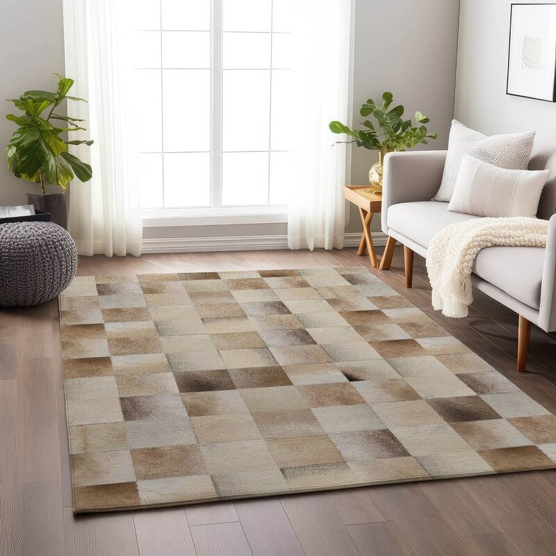 Premium Washable Super Soft Modern Chic Mayfield Rug - Taupe - 3' x 5' - Rectangle