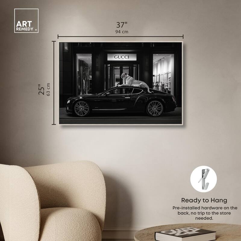 Cheetah and Sports Car Store Canvas by Art Remedy