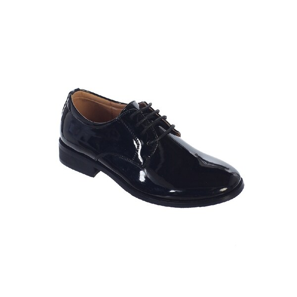 kids black leather shoes