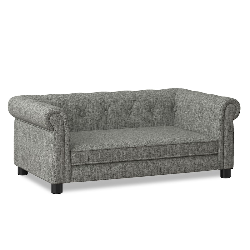 Anmytek Light Grey Elevated Dog Sofa Bed Durable Linen Pet Bed for Small and Medium Dogs