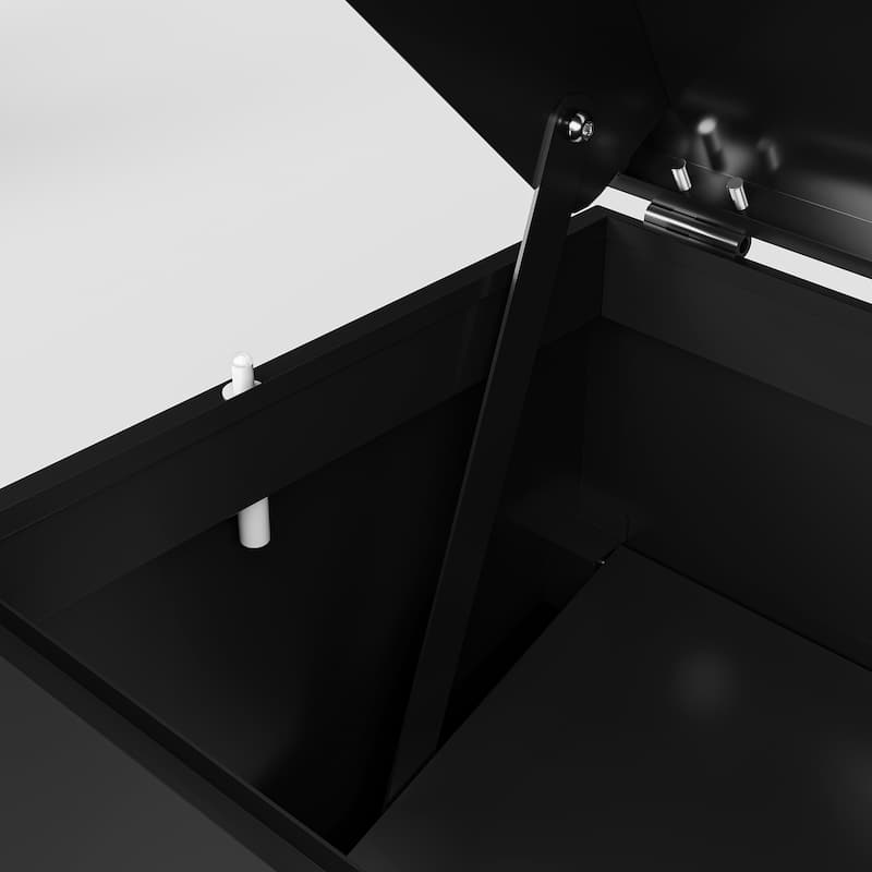 Roomfitters Outdoor Floor Standing Parcel Drop Box with Mechanical Lock, Anti-Theft Steel, Black and Brown