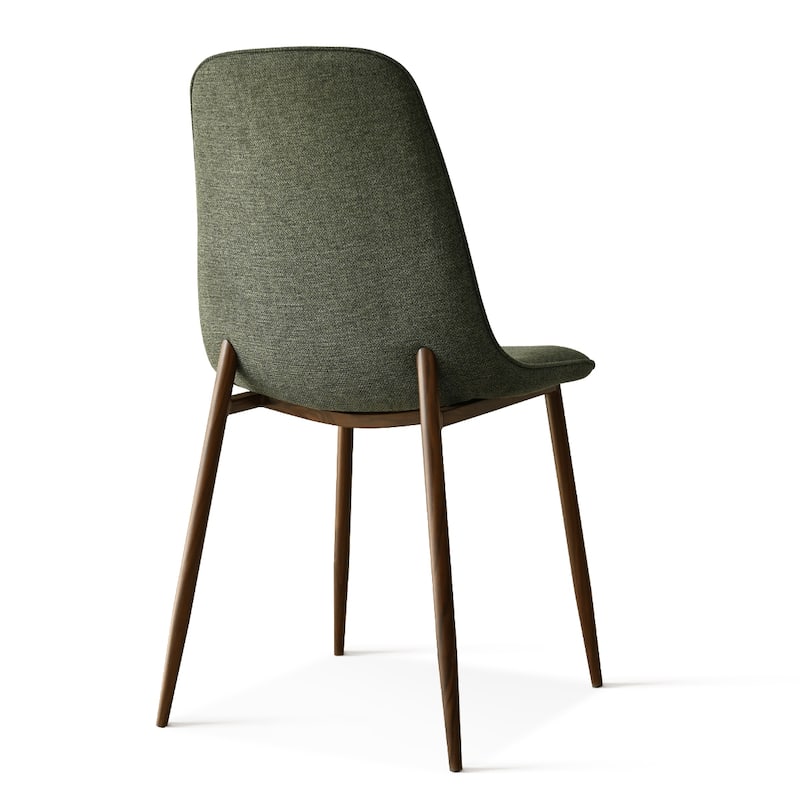 Modern Solid Back Side Dining Chair Walnut leg(Set of 4)