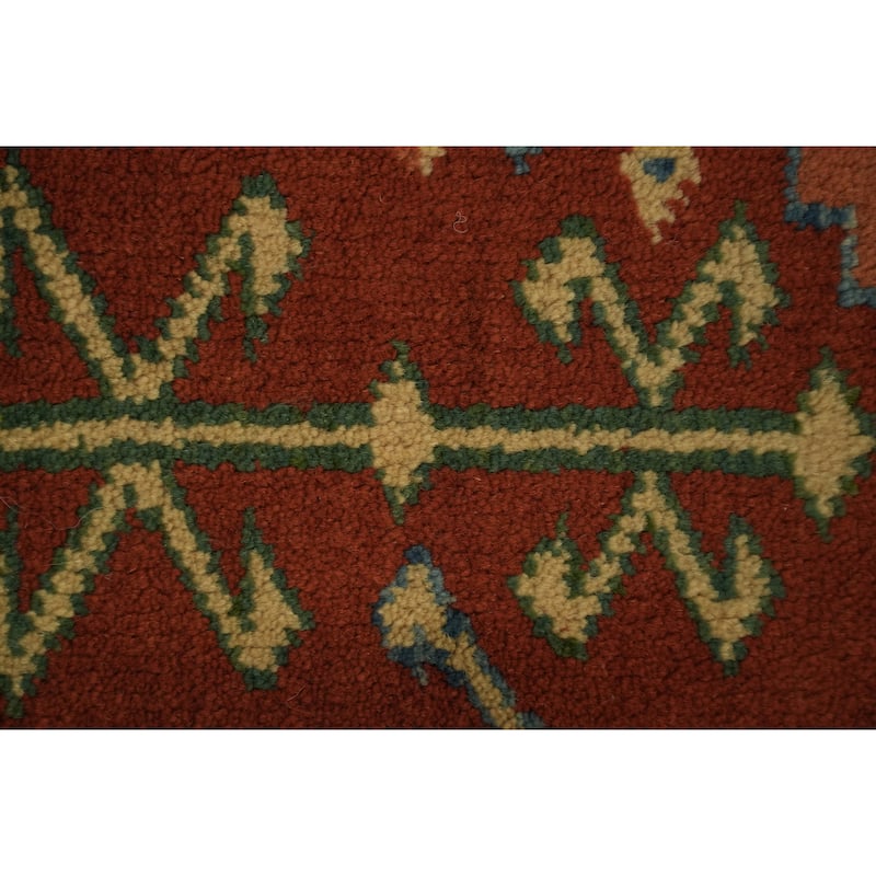 Hand Knotted Oriental 100% Wool Carpet Transitional Tribal Oranges & Rust Anatolian Area Rug - 8' 10'' X 7' 5''