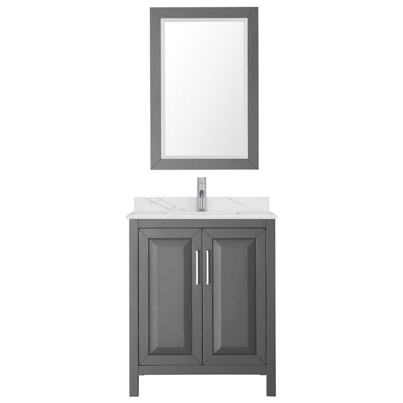Daria 30-inch Single Vanity, Single Hole Quartz Top, 24-inch Mirror