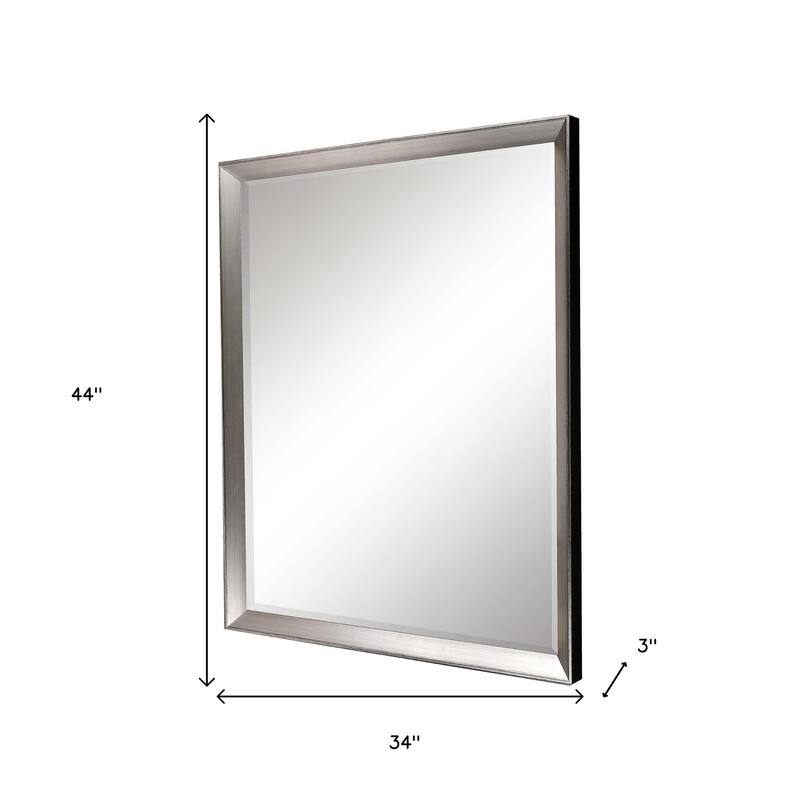 HomeRoots 44" Silver Framed Accent Mirror - 34.00 in. x 44.00 in. x 3.00 in.