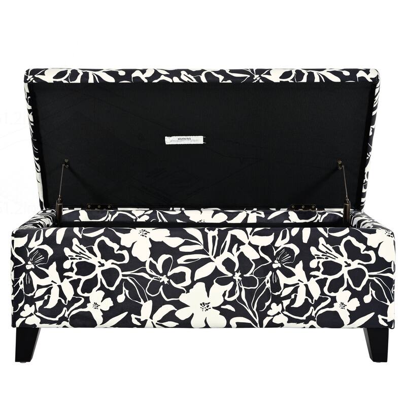 Versatile Floral Patterned Ottoman for Home with Hidden Compartment