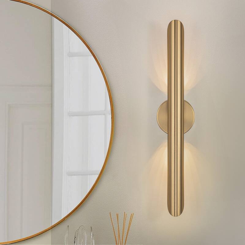 23.6-inch Minimalist Linear Dimmable Bathroom Vanity Light over Mirror Metal LED Wall Sconces Lighting