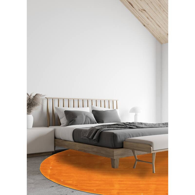 Kashkuli Gabbeh Orange Rug 10'0" x 10'0" - 10'0 x 10'0