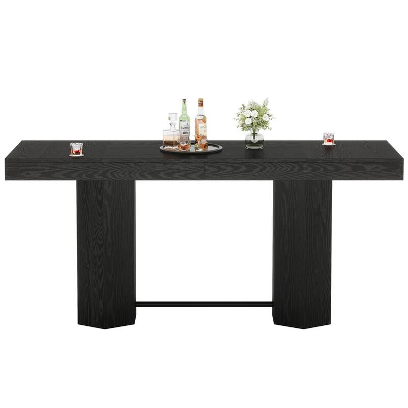 Industrial Bar Table, 70.9" Long Counter Height Pub Table with Sturdy Base