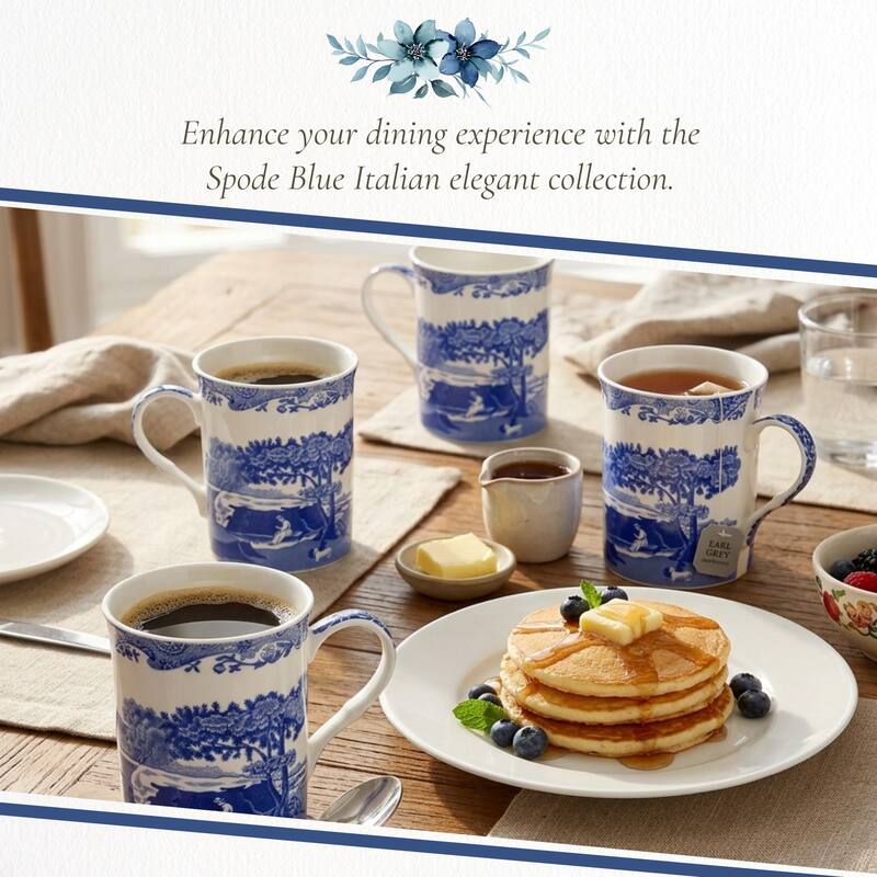Spode Set of 4 Blue Italian Mugs