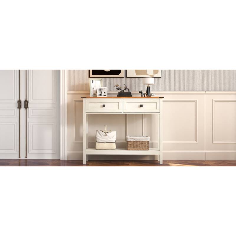 console table with 2 Drawer and buttom shelf