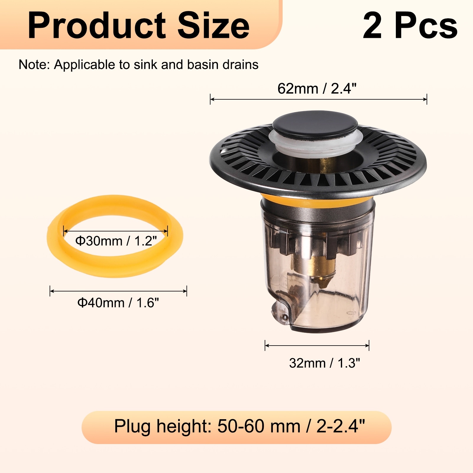 Bathroom Sink Drain Strainer with Removable Odor-Proof Cover