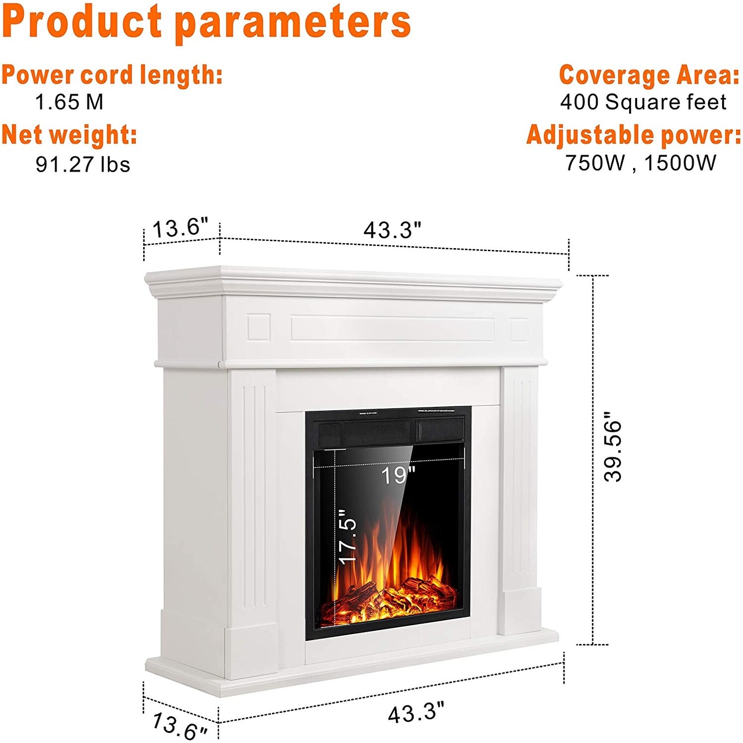 Shop Electric Fireplace Mantel Package Wooden Surround Firebox Tv