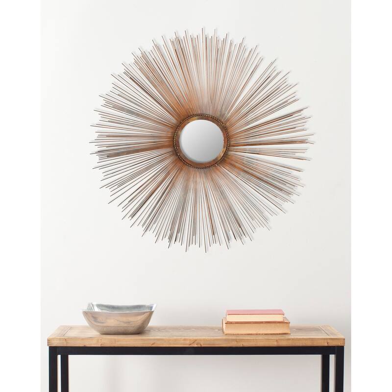 SAFAVIEH Handmade Shaquita Art Copper Sunburst 41-inch Decorative Mirror - 40.8" x 40.8" x 0.8" - 41Wx41Dx1H