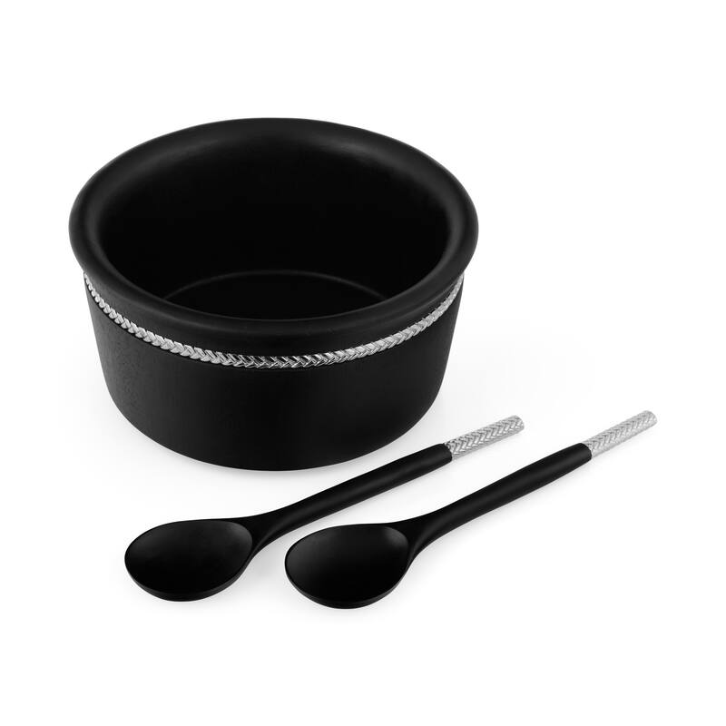 Nambe Braid Round Bowl with Servers