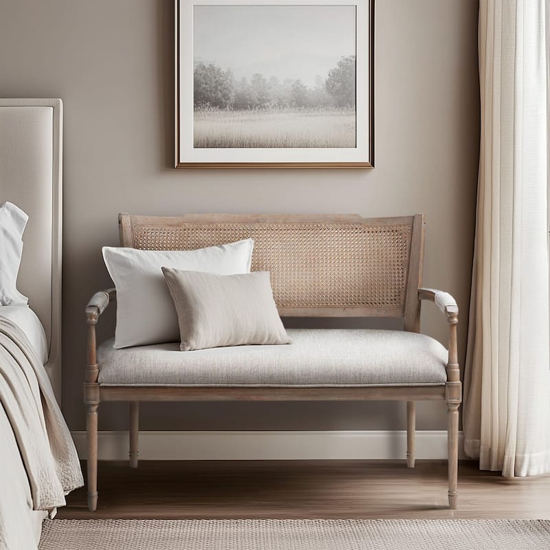 Madison Park Willshire Beige Reclaimed Natural Settee