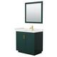 Option Green, Gold Trim, White Quartz Top