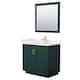 Option Green, Gold Trim, White Quartz Top