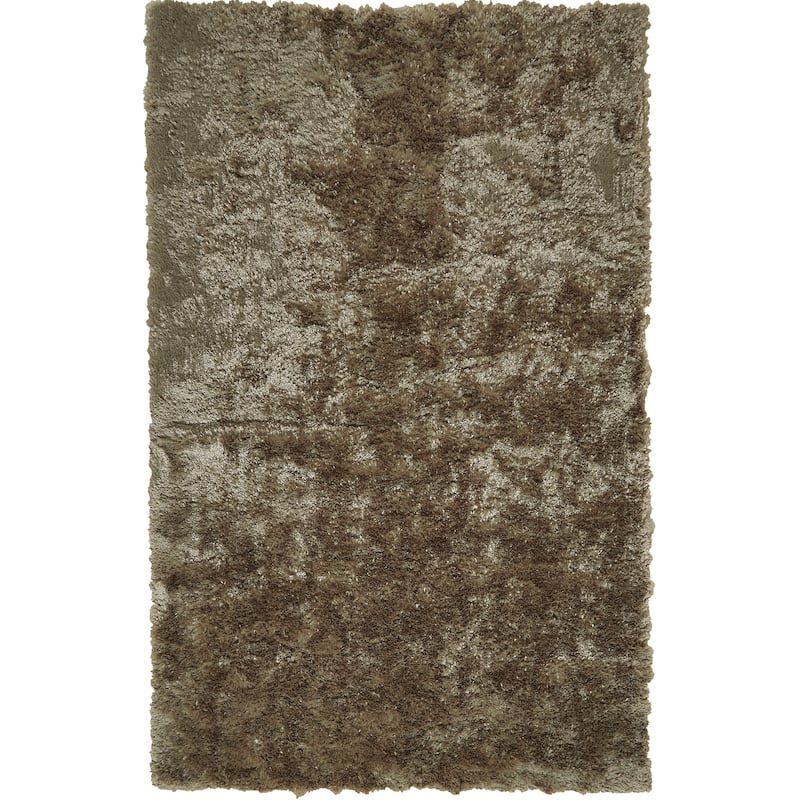 Kelim Lustrous Shimmering Shag Area Rug - 1'-8" x 2'-10" - Bronze