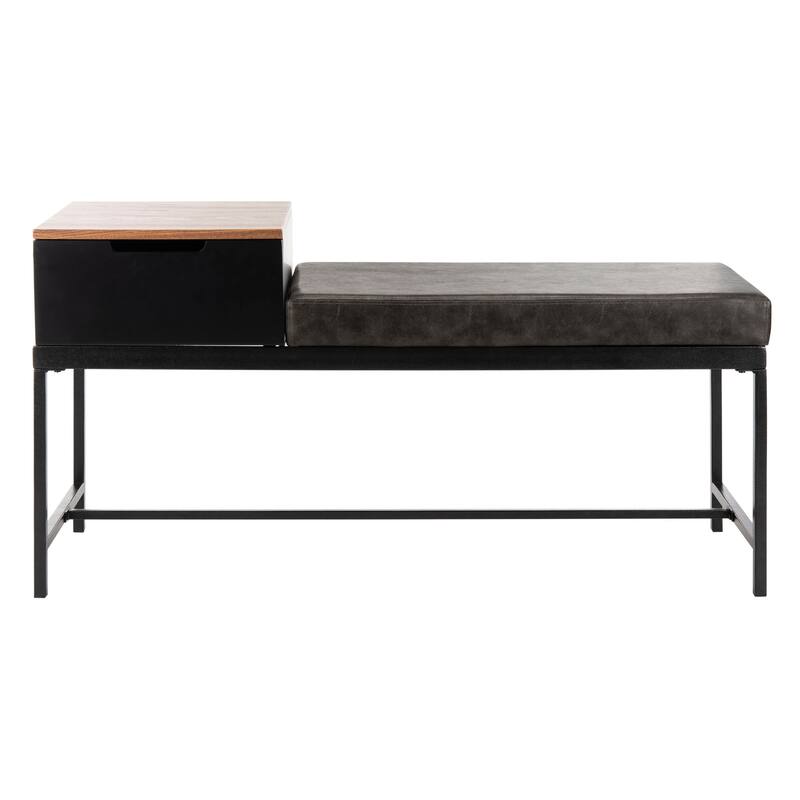 SAFAVIEH Ruthie Bench with Storage - 47.3" x 16" x 24" - 47Wx16Dx24H