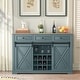 preview thumbnail 19 of 23, 54" Farm Style Wood Buffet Bar Cabinet w/Wine & Glass Rack