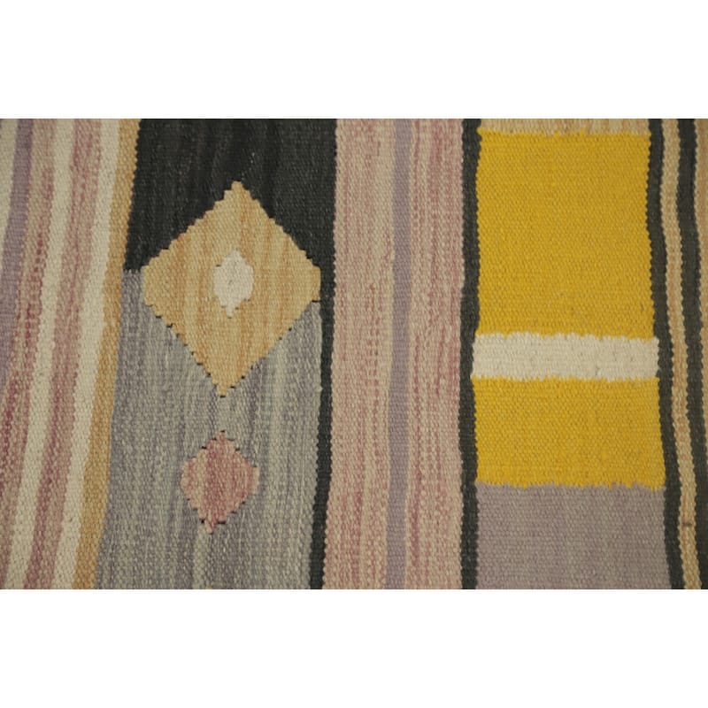 Hand Woven Oriental 100% Wool Carpet Southwestern Tribal Multi-Colored Kilim Area Rug - 9' 9'' X 6' 6''
