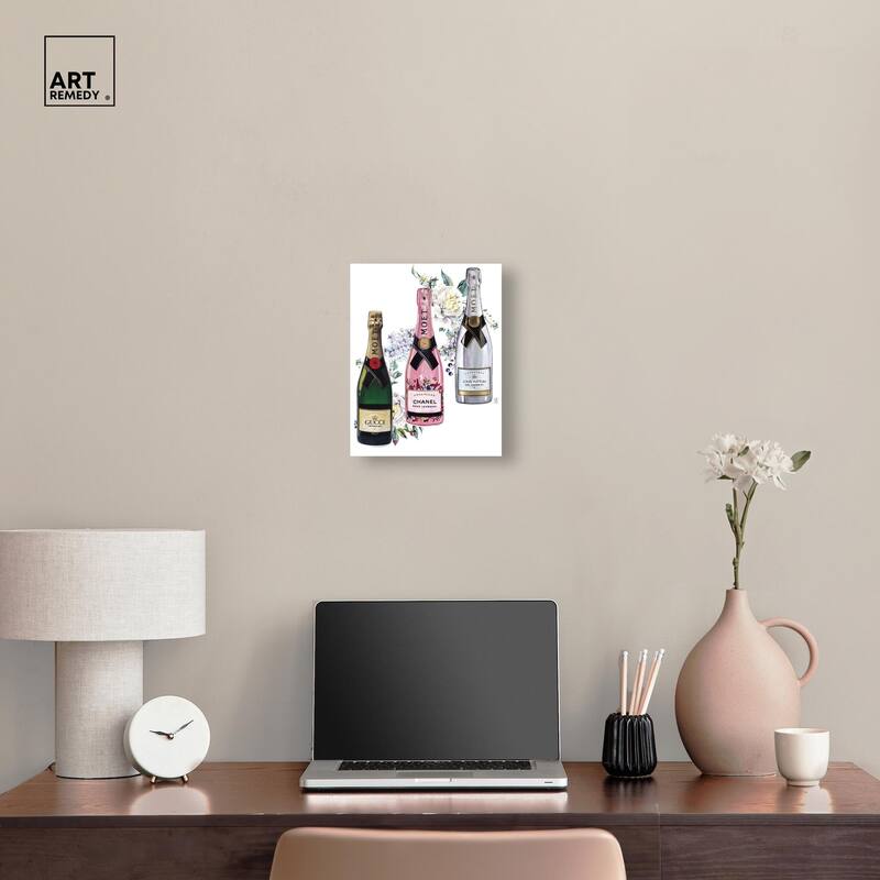 Doll Memories - Champagne Floral Canvas by Art Remedy, Gallery Wrapped