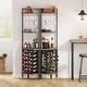 preview thumbnail 11 of 13, Tribesigns Industrial Corner Wine Rack with Glass Holder and Storage shelf
