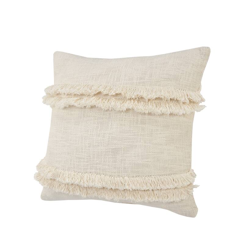 Sevita Beverly Fringed Solid Lumbar Throw Pillow