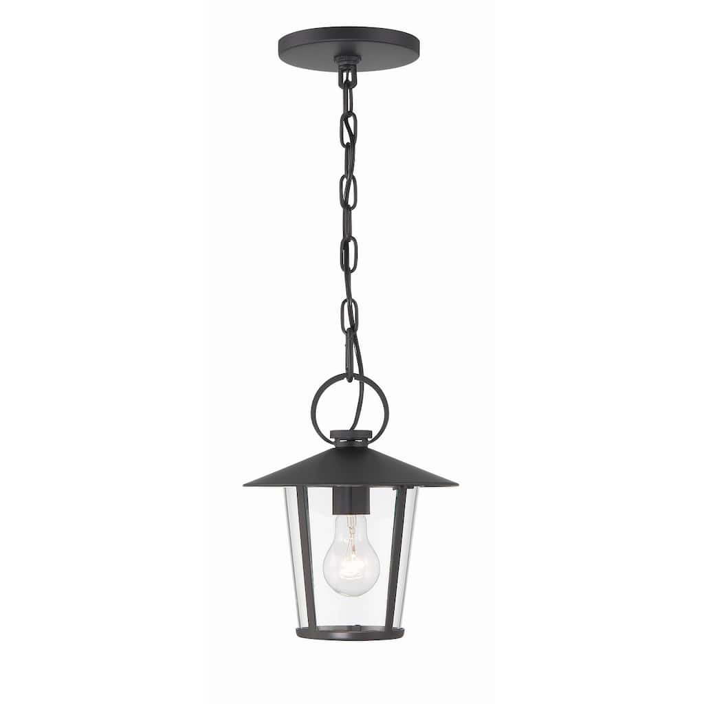 Andover 1 Light Matte Black Outdoor Chandelier - 9"W x 11"H