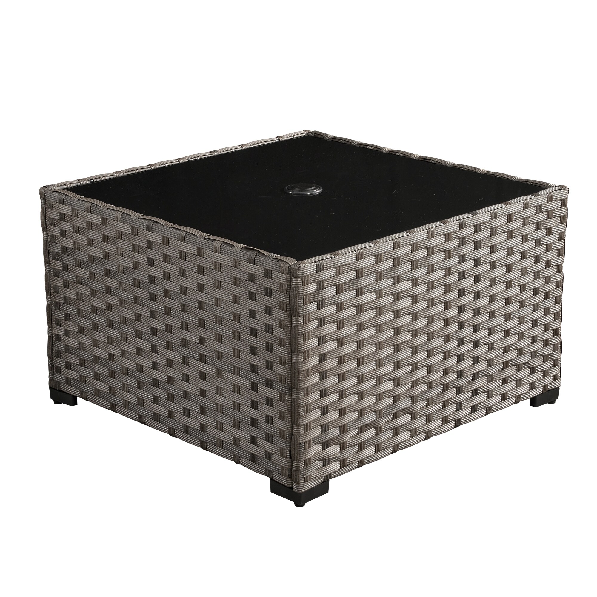 XIZZI Outdoor Wicker Coffee Table with Umbrella Hole - Overstock