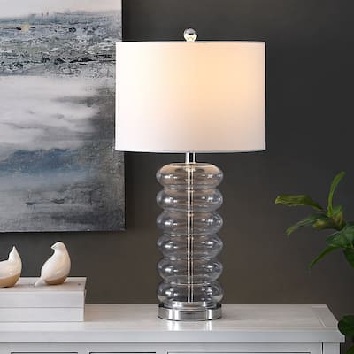 SAFAVIEH Lighting Carolanne 26.5-inch Glass Table Lamp - 14" x 14" x 26.5" - 14Wx14Dx27H