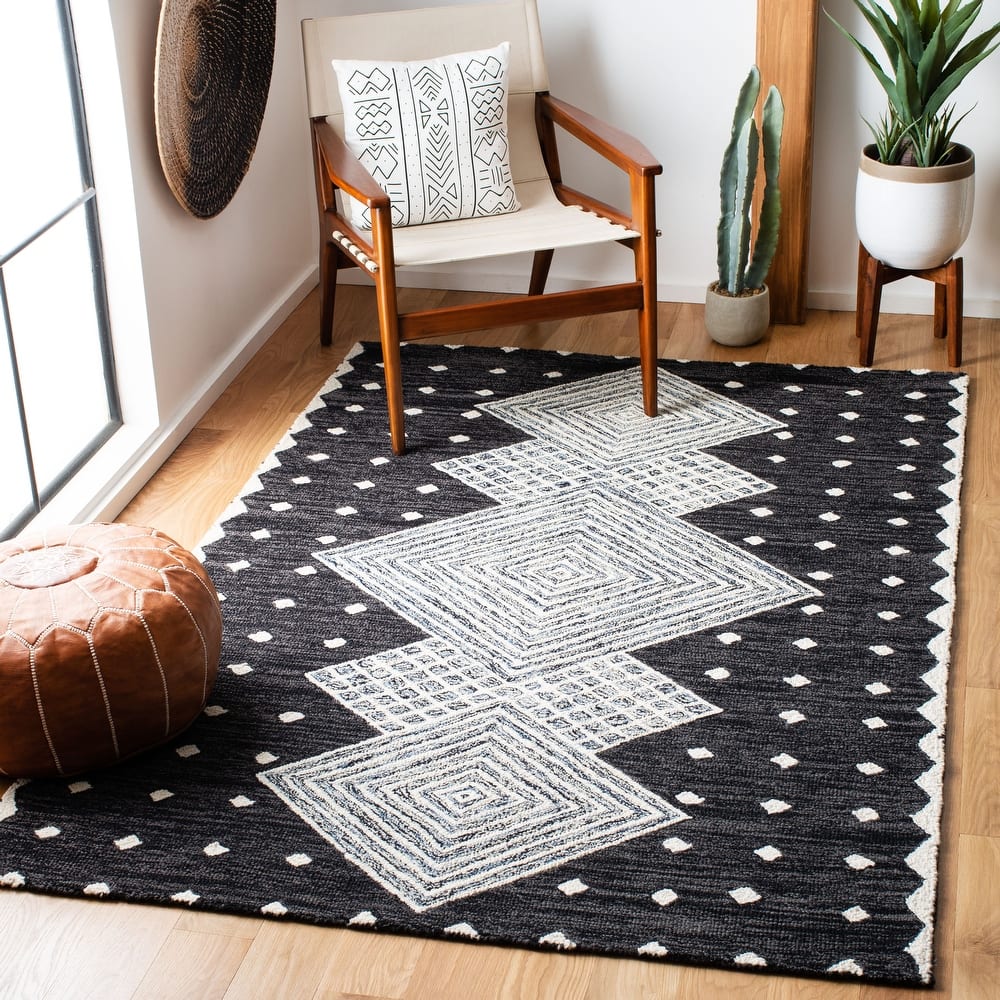 SAFAVIEH Handmade Micro-Loop Crystele Modern Wool Rug