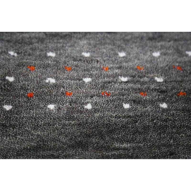 Hand Knotted Oriental 100% Wool Carpet Tribal Tribal Greys & Charcoal Gabbeh Area Rug - 7' 8'' X 5' 0''