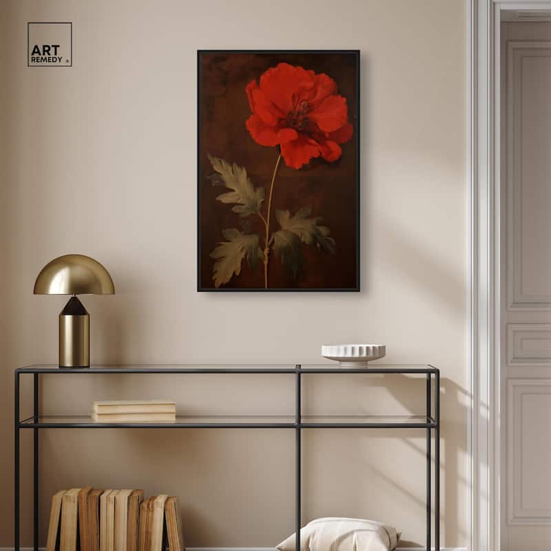Flourish in Red I Canvas by Art Remedy