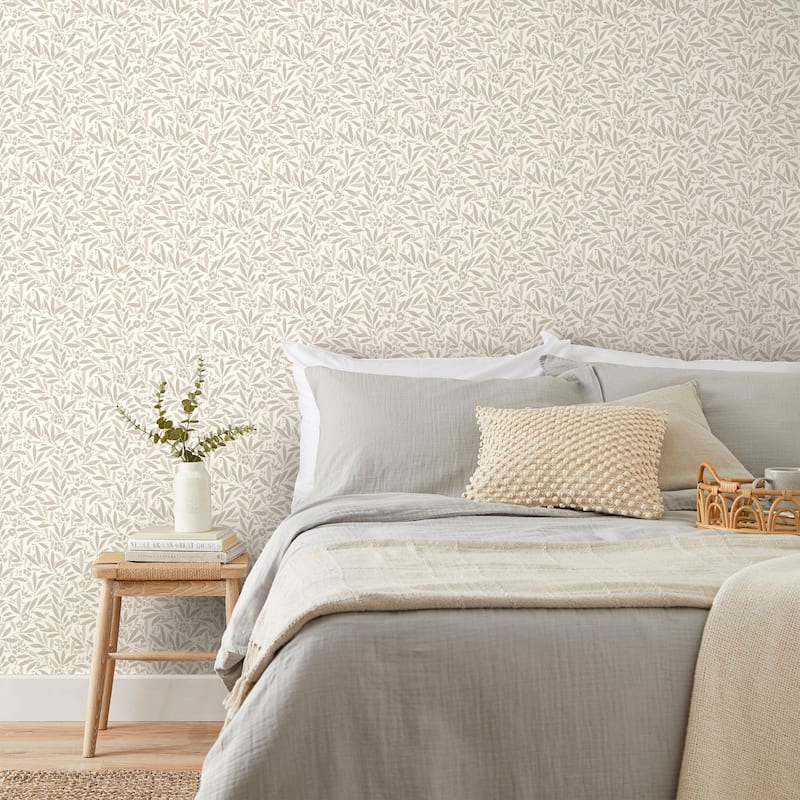 Fine Decor Rabanne Neutral Ditsy Leaves Wallpaper